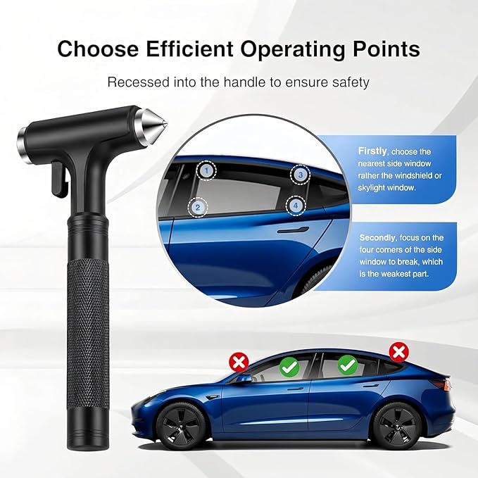 for Cybertruck Window Breaker, Glass Breaker, Seatbelt Cutter, Window Hammer Tool Basics Emergency Rescue Tools for Tesla Cyb