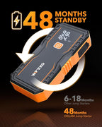 OXILAM Jump Starter 6000A for All Gas/12L Diesel, Car Battery Jumper Starter Portable, 12V Lithium Jump Box with Jumper
