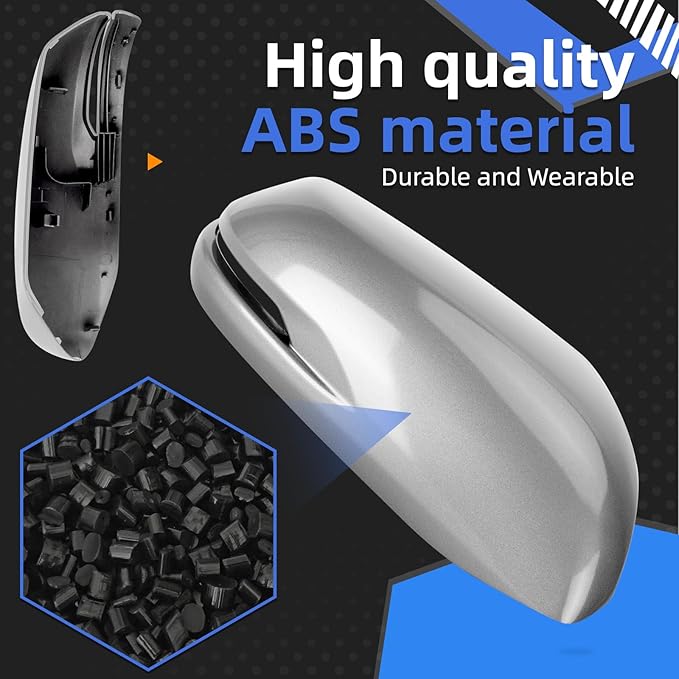Passenger Side Mirror Cover Replacement for Honda CRV 2017 2018 2019 2020 2021 2022 - Right Side Mirror Covers, Rear View Mirrors Cap Accessories Grey, With Lamp