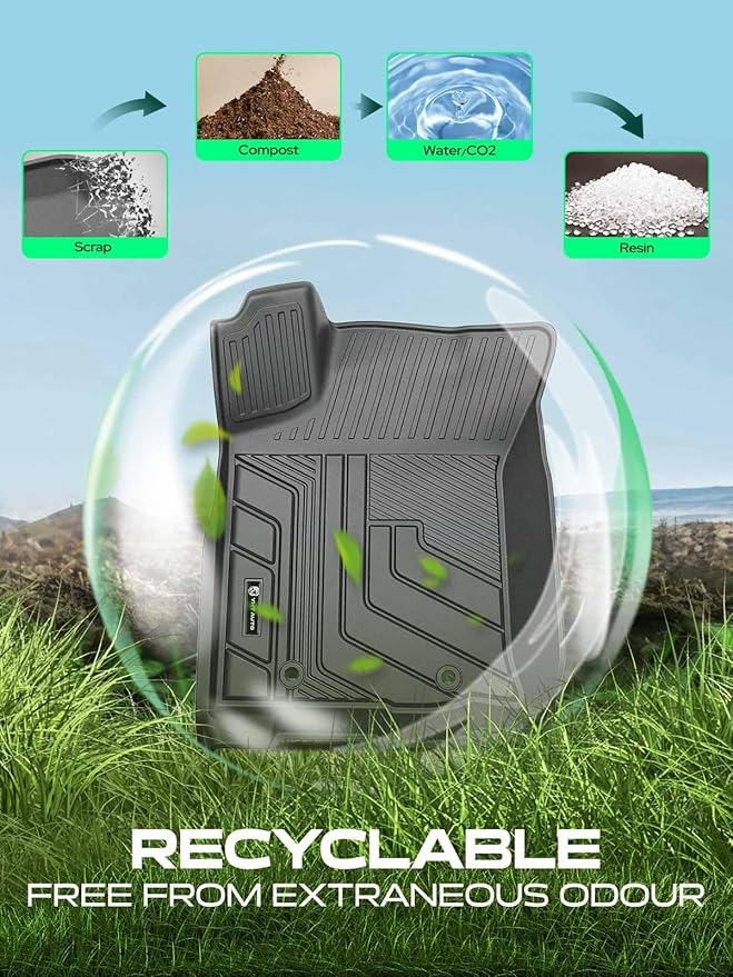 YHTAUTO Floor Mats Fit 2016-2023 Toyota Tacoma Access Cab, TPE All Weather Car Mats Waterproof Anti-Slip Odorless Floor Liner, Interior Car Accessories Front & 2nd Row Liner