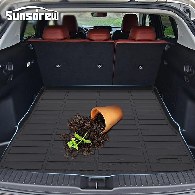Sunsdrew Floor Mats Set for 2023-2026 Mazda CX-50 (Not for Hybrid), All Weather Floor Liners & Rear Cargo Trunk Mat for CX50 Accessories TPE Rubber Raised Edge, 4PCS