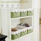 Storage Baskets for Shelves 13.8x9.8x6.7 Inch, Foldable Fabric Storage Bins with Handles, Small Storage Baskets for Organizin