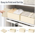DIMJ Large Closet Storage Bins 8 Pack - Fabric Trapezoid Closet Organizer Bin, Foldable Storage Baskets for Shelves, Closet S
