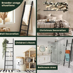 Decorative Wooden Blanket Ladder for the Living Room and Bedroom, 5ft 8 inch, Pine Wood Quilt Ladder, 6-Tier Wall Leaning Bla