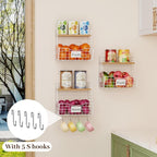 3 Pack Hanging Fruit Basket for Kitchen with Wood Lid - Onion and Potato Storage Fruit Bowl with Nameplate for Counter&Wall M
