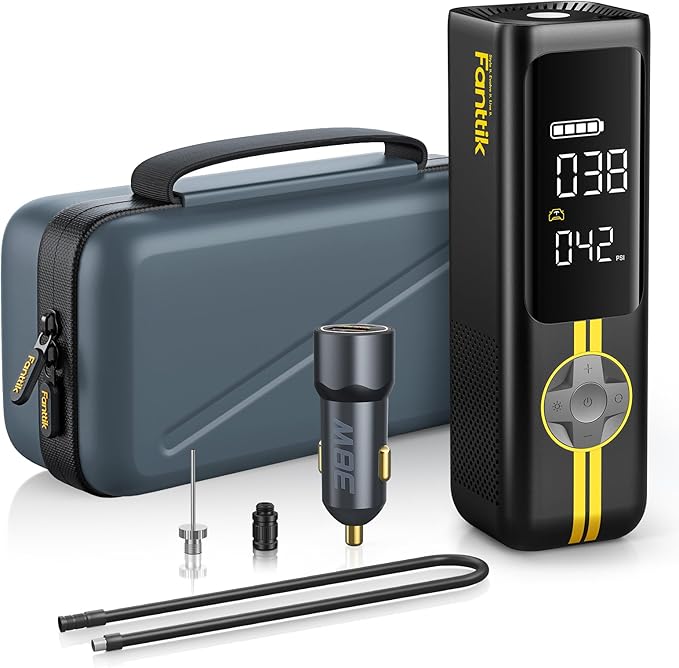 Fanttik X8 APEX EV Tire Inflator Portable Air Pump, 2X Faster Inflation, 150PSI Cordless Air Compressor with Powerful Battery, Fits Electric Cars, Cars, Bikes, Motorcycles, Balls, Deluxe Package