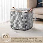 Clothes Storage Bag, Non-Woven Clothes Quilt Foldable Storage Bag, Multipurpose Large Capacity Lightweight Portable Wardrobe 