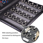 OFFIDIX Large Zippered Key Case,Leather Portable Key Cabinet, 40 Key Hooks Key Organizer,Manager & Landlord Key Holder,Suitab