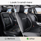 Coverado Car Seat Covers Front Seats, Seat Covers for Cars, Car Seat Protector, 2-Pack Car Seat Cushion Nappa Leather, Waterp
