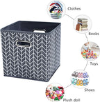 11 Inch Cube Storage Bins , Fabric Cube Organizer Bins with Handle, Foldable Cube Bins for Cloth or Accessary Storage, 11x11x