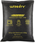 wisedry 4 x 500 Grams [4.4 lbs] Rechargeable Silica Gel Car Dehumidifier, Microwave Fast Reactivated Desiccant Packets Large