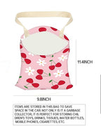 Car Trash Can, Durable Hanging Car Trash Garbage Bag, Cute Automotive Garbage Cans Organizer, Cute Pink Cherry