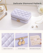 Lolalet Travel Jewelry Case for Women Girls, Travel Jewelry Organizer with Clear Storage Bag Small Portable Jewelry Box for N