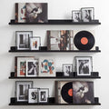 Pinkunn 4 Pack 36 Inch Metal Floating Picture Ledge Shelves, Wall Mounted Picture Shelf with Lip Heavy Duty Industrial Iron D
