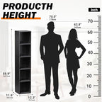 5 Cube Storage Organizer, Narrow Open Shelf Bookcase, Freestanding Low Display Bookshelf with Eco-Friendly Melamine Surface f