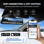 360 Degree View 4 Channel Mirror Dash Cam Detached Camera for Cars，Dash Cam Front and Rear Side(Left,Right),12'' Rear View Mi