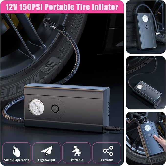 Car Roadside Emergency Kit, Vehicle Truck Safety Emergency Road Side Assistance Kits with Jumper Cables, Auto Air Compressor 