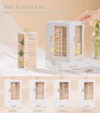 Enthralite Jewelry Box large for Dresser: Women Necklace Ring Storage Organizer with Compartments - Elegant Earring Holder Di