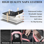 Coverado Seat Covers, Car Seat Covers Front Seats, Nappa Leather Seat Covers for Cars, Waterproof Car Seat Protector with Lum