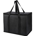 2 pack Additional Bottom Plate Black Insulated Grocery shopping bag , Delivery,pizza,reusable bags, Sturdy zipper,Collapsible,tote,cooler,thermal,Beach,waterproof heavy duty