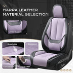 Coverado Seat Covers, Car Seat Covers Full Set, Leather Seat Covers for Cars, Car Seat Protector, Black Car Seat Covers Front