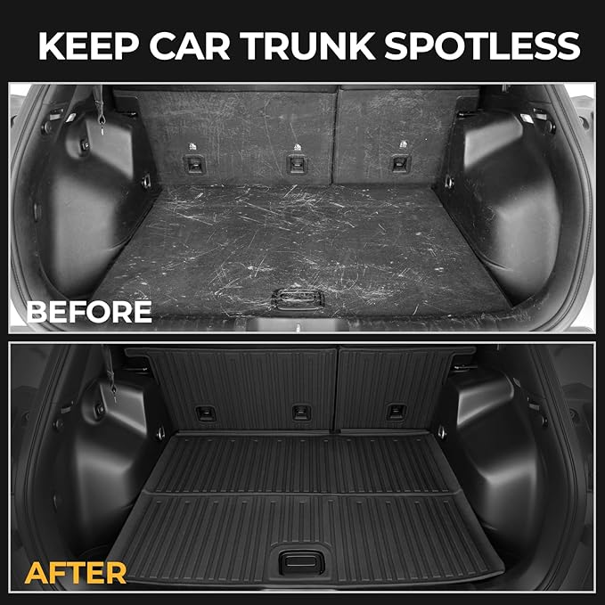 Floor Mats for Jeep Cherokee 2019-2023, All Weather Floor Mats Trunk Cargo Liner with Backrest Protectors and Door Sill Guards Accessories, Full Coverage Set