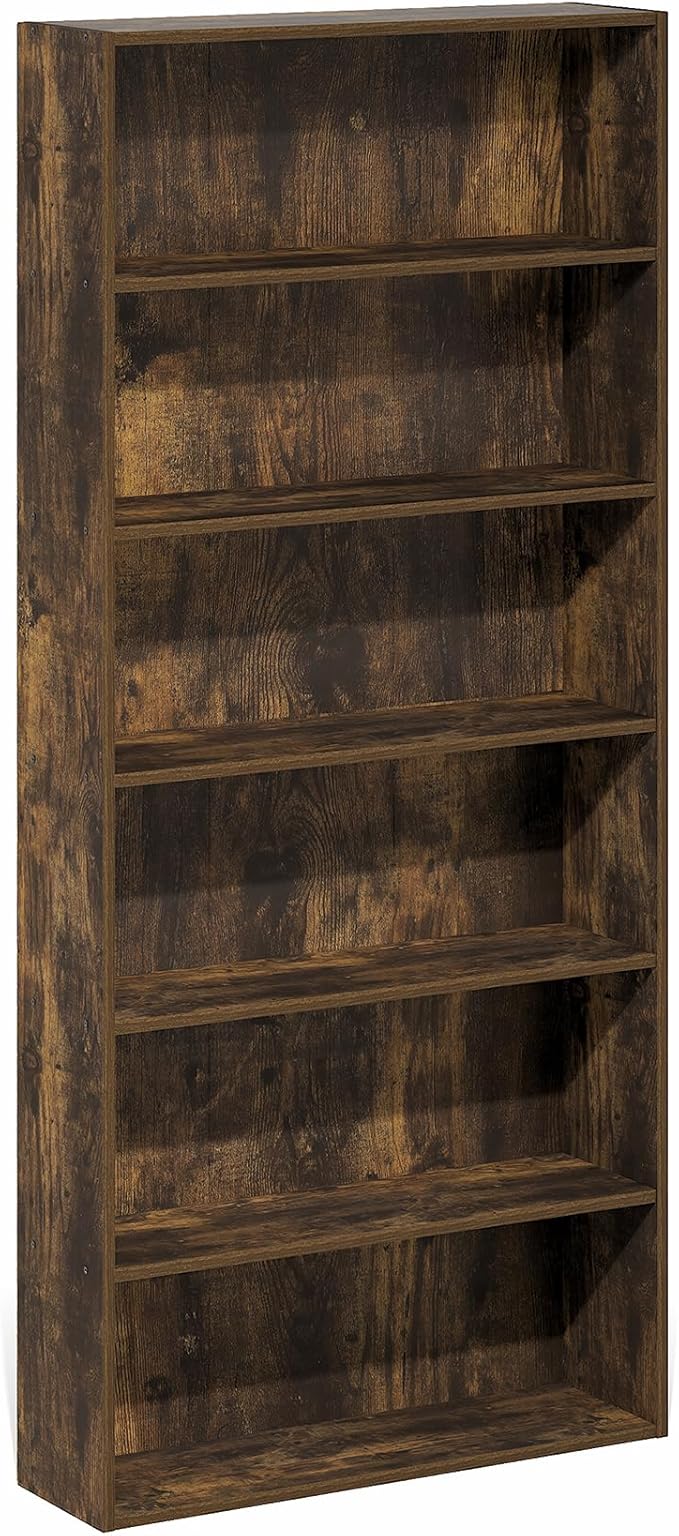 Furinno Basic Book Shelf, 6-Tier Bookcase with Open Shelf, Bookshelf, Cube Storage Organizer, 7 x 24 x 53, for Living Room, B