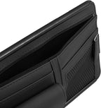 X AUTOHAUX Black Universal Car Sun Visor Organizer Sunglasses Case Storage Pocket Hook and Loop Tape ABS PU Leather for SUV RV Truck