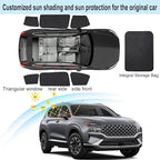 Front Side Half Window Shade Foldable Custom Fit for Hyundai Santa Fe 2019-2023 Car Window Shades for Side Window Sun Shade UV Protection Heat Insulation for Camping Sleeping 6PCS
