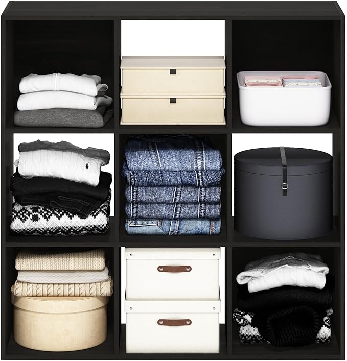 Furinno PELLI Closet Organizers and Storage, 9-Cube Closet Organizer, Open Shelf Closet Storage, for Wardrobe, Bedroom, Livin