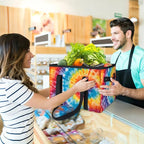 Reusable Grocery Bags Heavy Duty Shopping Bags Foldable Large Tote Bags with Long Handles & Hard Bottom