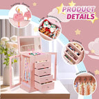 Emfogo Jewelry Box for Girls, Musical Jewelry Box with Spinning Dancer Gifts for Little Girls Christmas New Year Birthday Chi