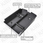 Center Console Organizer Compatible with VW Atlas and Cross Sport 2018 2019 2020 2021 2022 2023 Accessories, Interior ABS Armrest Storage Box Insert Tray (Not Fit 2024 2025), Black
