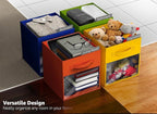 Sorbus 13 Inch Storage Bins with Clear Window - 6 Foldable Baskets for Organizing Clothes, Toys, Books - Sturdy Collapsible F