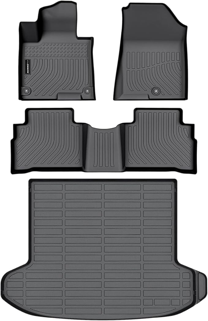 Auxko All Weather Floor Mats Cargo Liner Fit for Kia Sportage Gasoline 2023 2024 2025 TPE Rubber Liners Accessories All Season Odorless Anti-Slip Floor Mats Cargo Liner