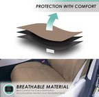 FH Group Car Seat Covers PU Leather 3 Row 8 Seater Car Seat Covers, Airbag Compatible and Split Bench - Fit Most Car, Truck, 