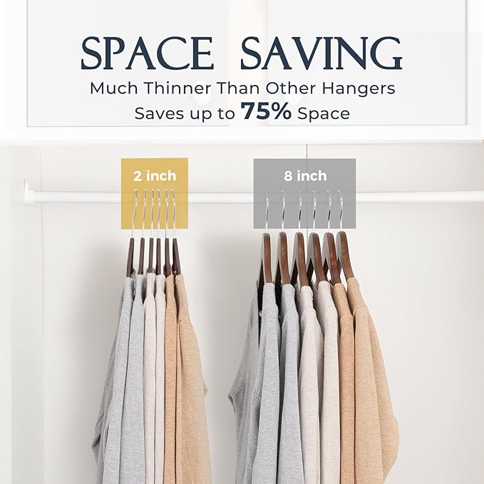 HOUSE DAY Taupe Velvet Hangers 60 Pack, Non Slip Clothes Felt Hanger Heavy Duty for Coat, Premium Slim Space Saving Suit Hang