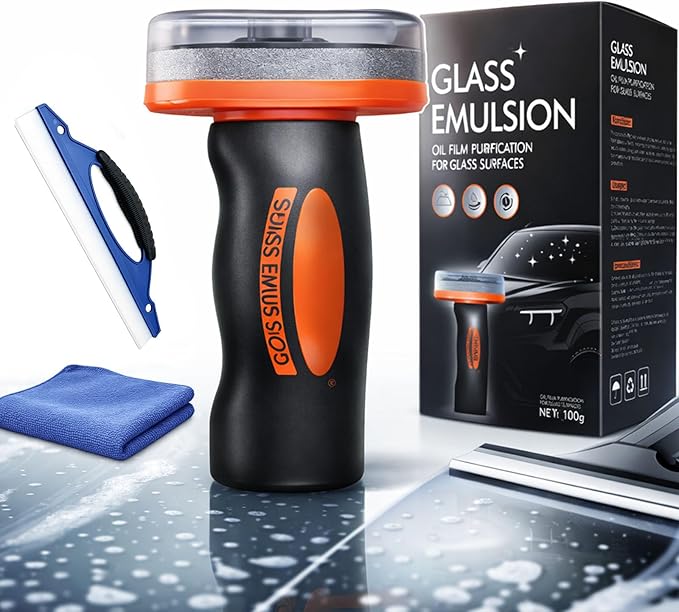 2026 New Handheld Glass Oil-Film Remover, Q4 Glass Guard Cleaner for Cars Window, Crystal Clear View, Multi‑Surface Oil Film 