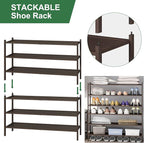 kiplant 3-Tier Long Shoe Rack, Bamboo Wood Shoe Rack for Entryway, Stackable | Foldable | Natural, Shoe Organizer for Hallway