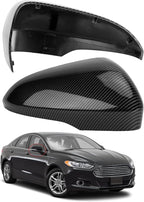 Passenger Side Mirror Cover Replacement for Ford Fusion 2013 2014 2015 2016 2017 2018 2019 2020 2021 2022 - Right Side Mirror Covers, Rear View Mirrors Cap Accessories Carbon Fibre, With Lamp