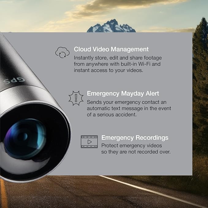 Escort M2 Smart Dash Cam – 1080P Full HD Video Dash Cam, Incident Reports, Parking Mode, Drive Smarter App, Wi-Fi & GPS, 16GB