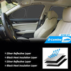 D-Lumina Rear ＆ Side Window Sun Shade for 2018 2019 2020 2021 2022 2023 2024 Toyo-ta Camry Accessories, Windshield Sunshade Sun Visor Protector Blocks UV Rays Heat, Foldable 2 Layers 210T Material
