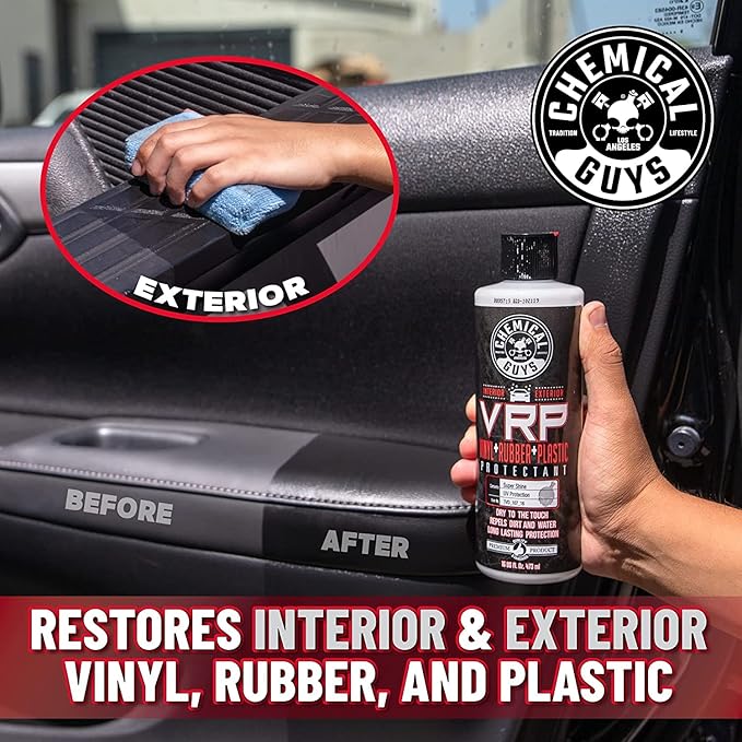 Chemical Guys VRP Vinyl, Rubber, and Plastic Dressing - Tire Dressing, Non-Greasy, Dry-to-the-Touch Shine for Tires, Trim, an