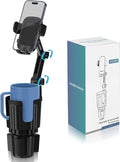 Phone Holders for Your Car Cupholder, 2 in 1 Cell Phone Holder Mount with Cup Holder Expandable Base, 360 Degree Rotating Nec