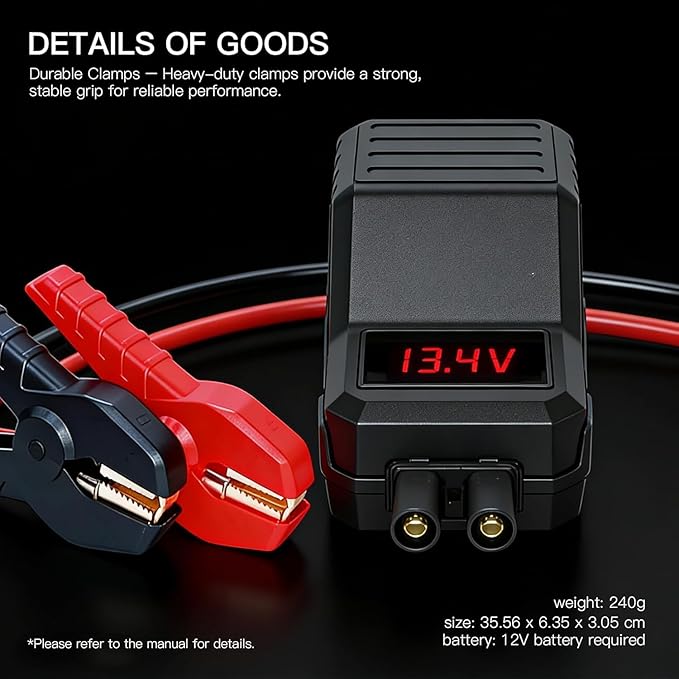 MEGAWISE Smart Jump Starter Clamps, Automotive Booster Clamp Cables Replacement Alligator Clamps with Intelligent LCD Screen for 12V Car Jump Starter for MEGAWISE and Many Other Brands