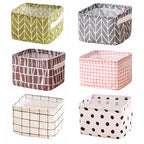 Foldable Storage Basket - Set of 6 Small Collapsible Canvas Containers Organizers with Handle for Home Decor or Storing Toys,
