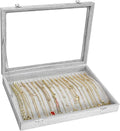 Siveit Necklace Organizer Box Premium 20 Hooks Necklace Display Jewelry Tray with Transparent Lid Jewelry Necklace Display Bo