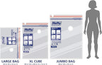 Hefty Shrink-Pak Starter Kit - 2 Large, 1 XL Cube, 1 Jumbo Vacuum Seal Storage Bag and Hand Pump – Space Saver Bags for Cloth
