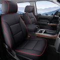 Coverado Chevy Silverado Seat Covers Full Set, Faux Leather Car Seat Covers Fit for 2014-2018 1500, 2015-2019 2500HD 3500HD C