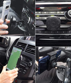 Ringke 2 in 1 CD Slot Car Phone Holder Mount One Touch Premium Adjustable Phone Grip Strong Magnet Clip Cradle for Universal Smartphone - Black